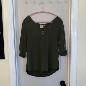 Forest green blouse